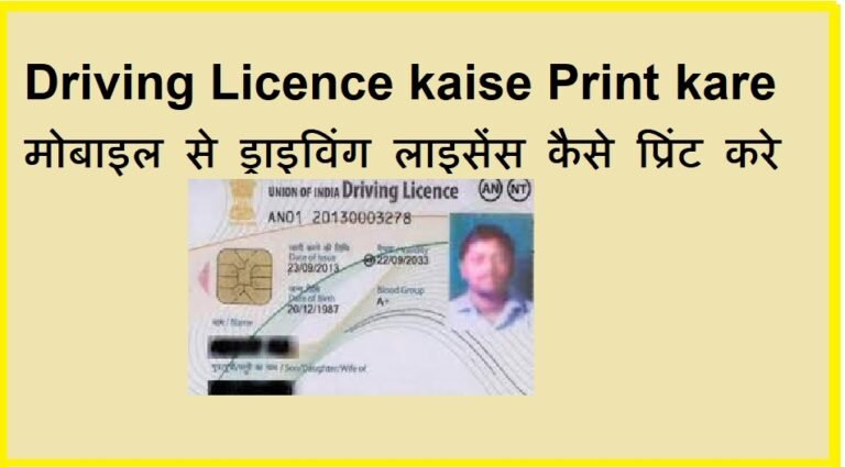 Driving Licence kaise Print kare | मोबाइल से ड्राइविंग लाइसेंस कैसे प्रिंट करे | Driving Licence Online Apply